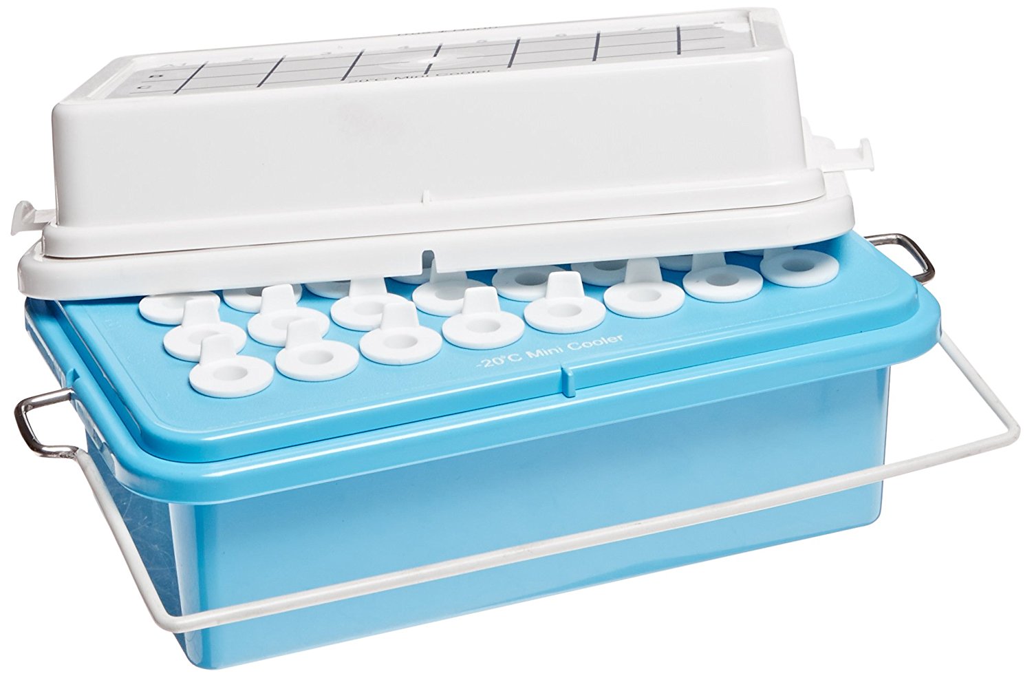 32-PLACE MINI BENCHTOP COOLERS, Gel Lid, Blue 