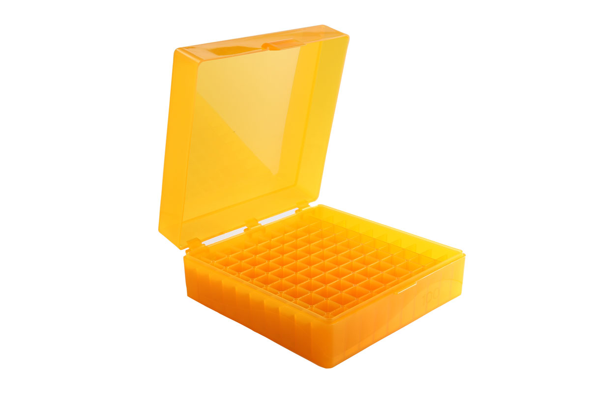 100 Well Tube Storage Box, Orange