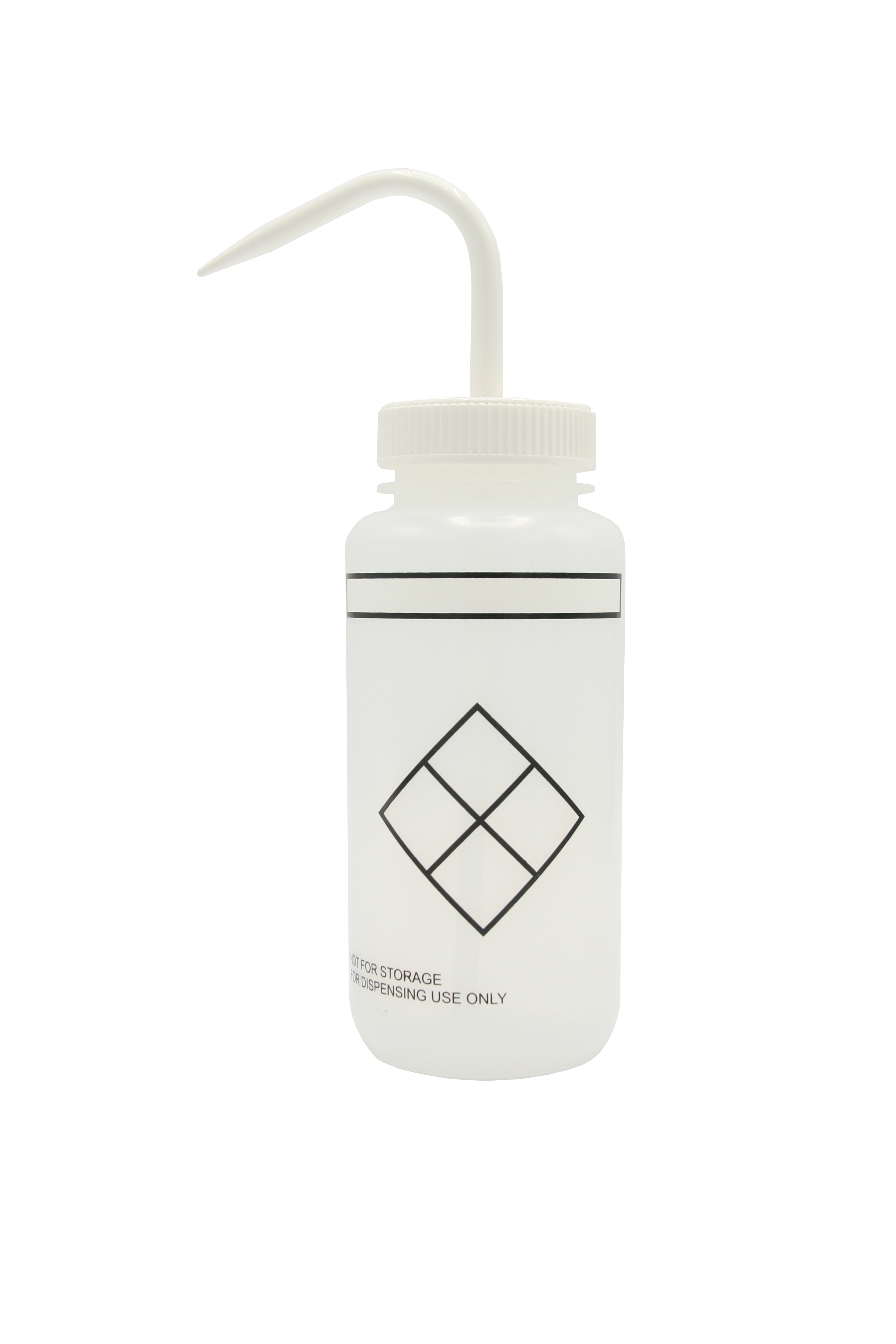 Wash Bottles Safety Labeled, Self Venting, Wide Mouth, 500mL, Self Labeling, Clear/Clear