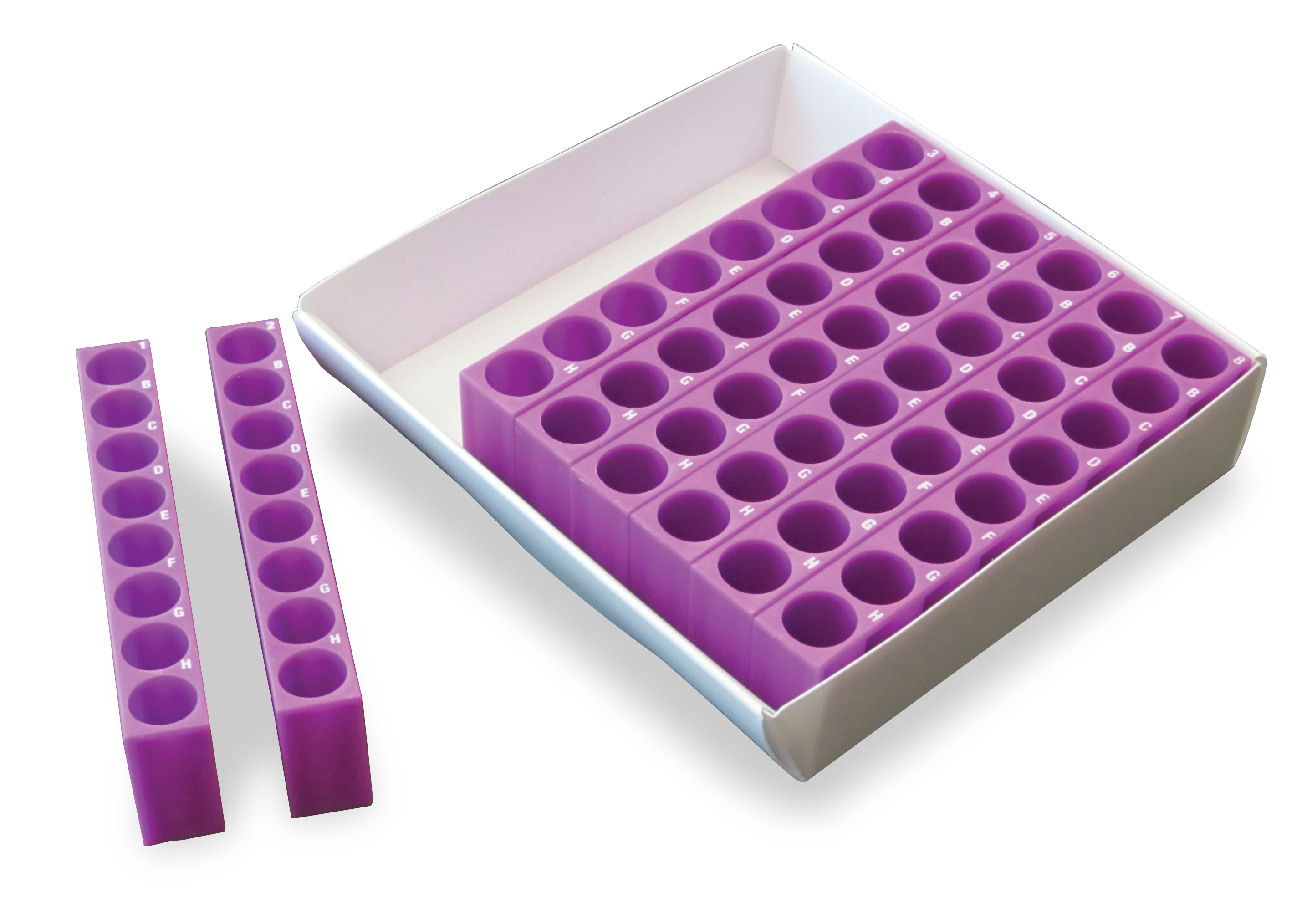 TRACRACK® TUBE RACK & CRYO STORAGE BOX, purple