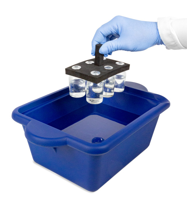 FLOATING FOAM VIAL RACK, 20mm well, Black 