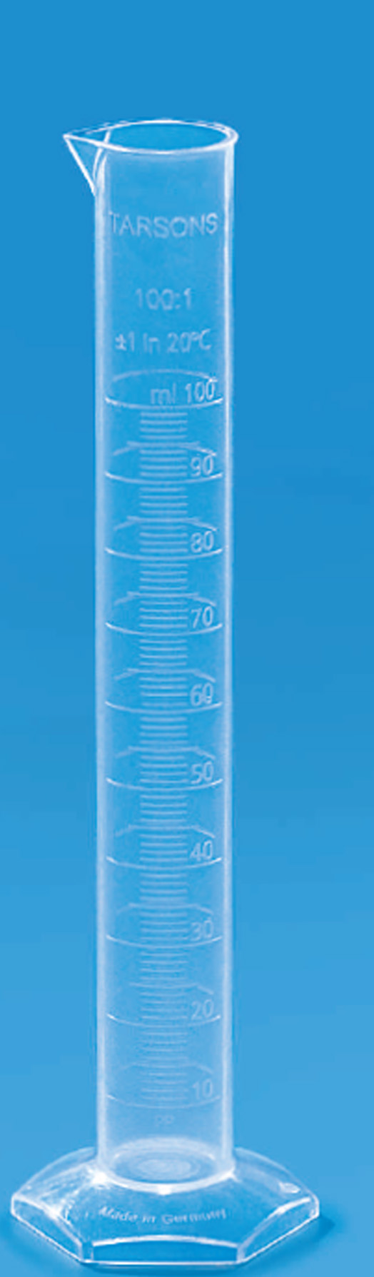 Measuring Cylinder Class B Blue Raised Graduation PP-250ml
