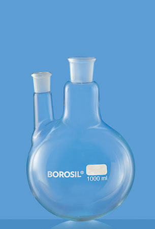 ROUND BOTTOM FLASK 2 Necks, Parallel