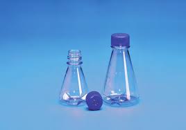 Erlenmeyer Cell Culture Flask PC with Blue HDPE Vented Closure - Sterile