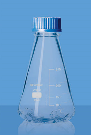 ERLENMEYER (CONICAL) FLASK Baffled Bottom, With Screw Cap