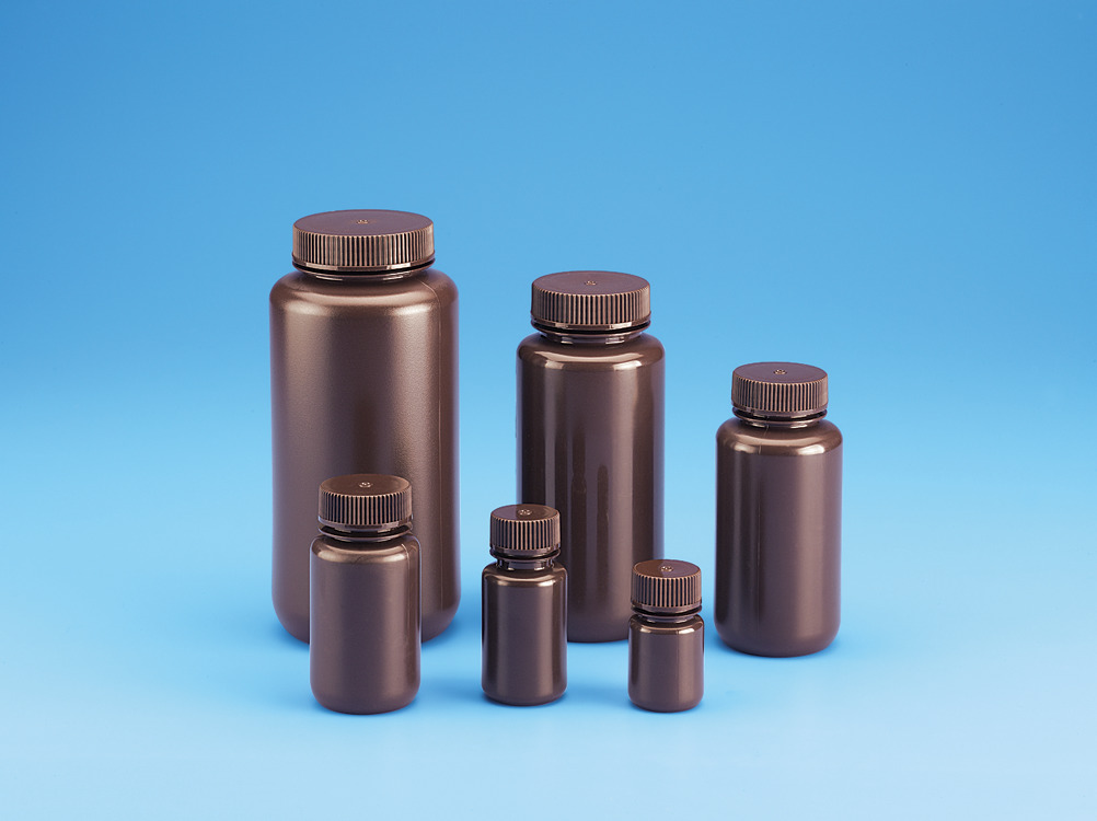 Amber Wide-Mouth Boston Round Bottle-HDPE-1000ml