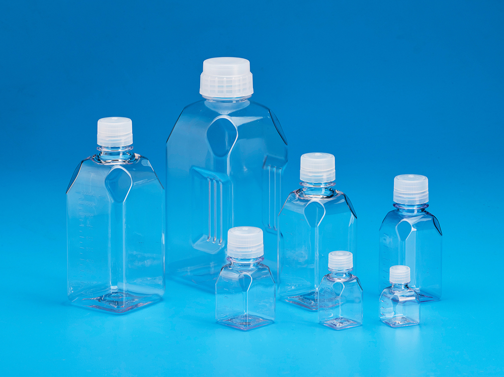 Sterile Square PC Biocanister, with white HDPE Closure 20lts