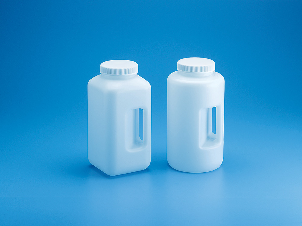 Wide-Mouth Bottle with Handle Square-HDPE-4lts