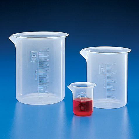 Griffin Style Polypropylene (PP) Beakers with Molded Graduations