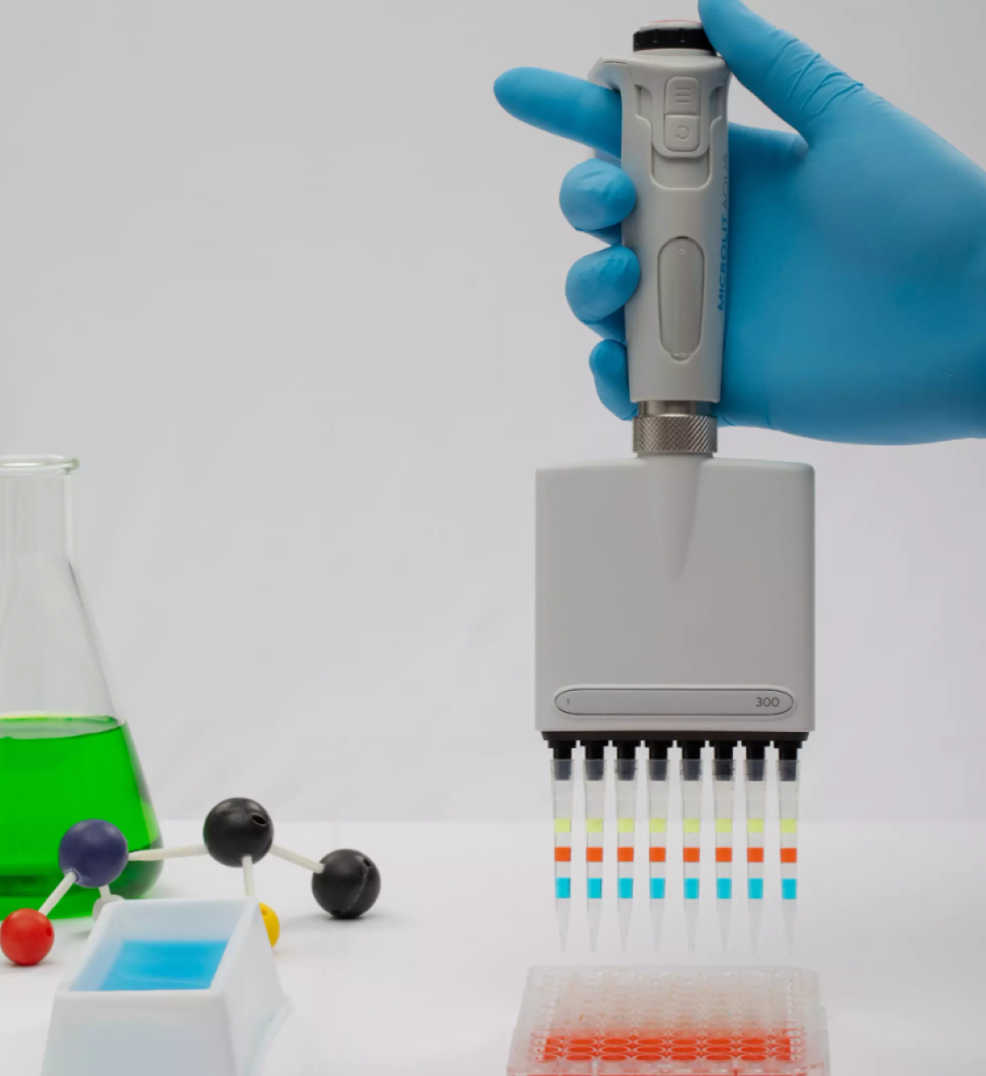 Aqua Eight Channel Electronic Micropipette, Variable Volume, Lower Parts Autoclavable, 10-300 μl