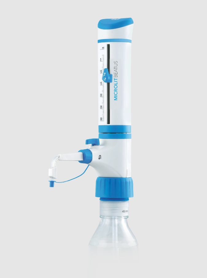 BEATUS ® Bottle Top Dispenser with Re-Circulation Valve and Springless Valve Technology, Vol. Range 2.5 - 30 ml