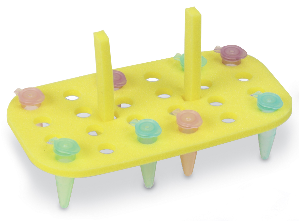 FLOATING FOAM MICROTUBE RACK, 1.5-2.0mL Tubes, Yellow

