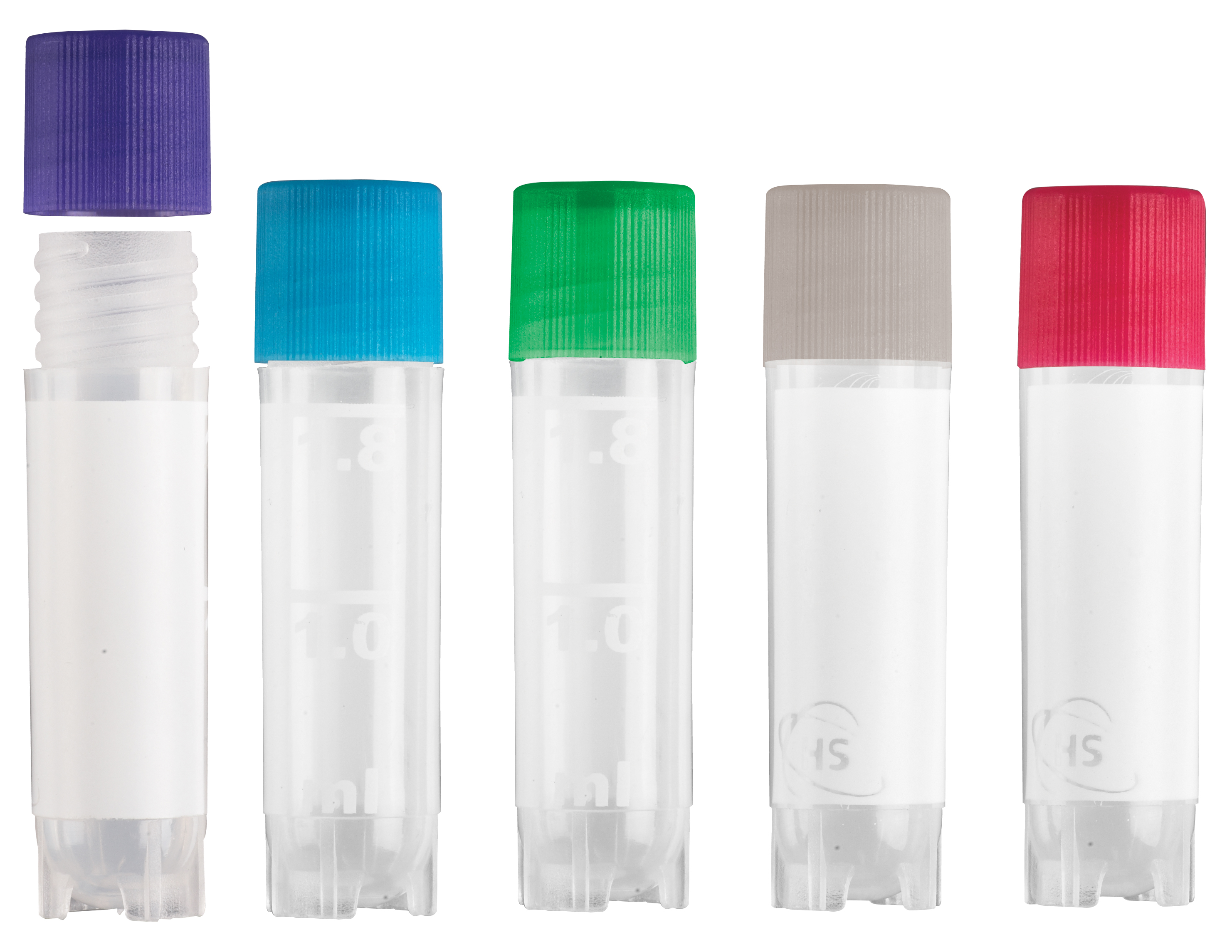 CRYOGENIC VIALS, Assorted Color Lids
