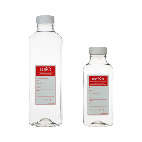 WATER SAMPLING BOTTLES, PET, STERILE 1000ml without thiosulfate 