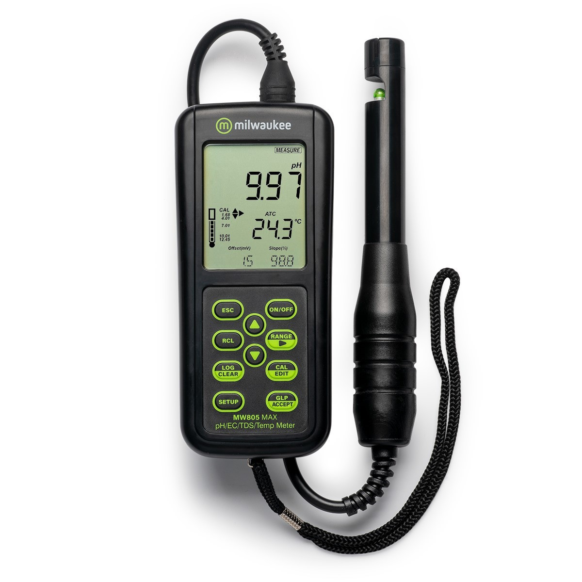 Milwaukee MW805 MAX Waterproof Galvanic Dissolved Oxygen Meter With Automatic Calibration