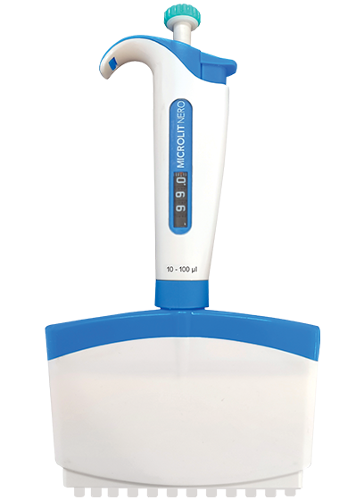 NERO Twelve Channel Micropipette with Unical® & µAir® Technology, Variable Volume, Fully Autoclavable, 20-200 μl