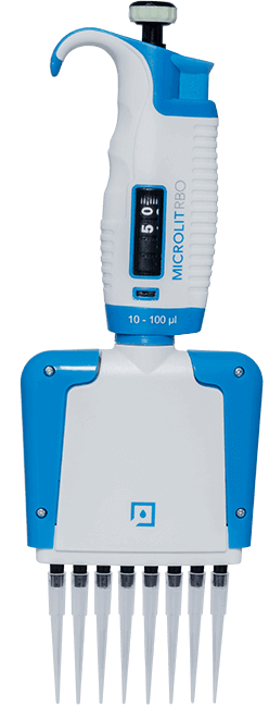 RBO Eight Channel Micropipette, Variable Volume, Fully Autoclavable, 40-300 μl