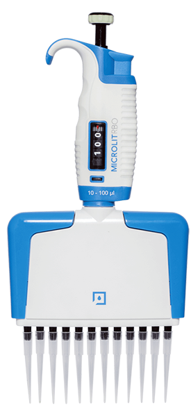 RBO Twelve Channel Micropipette, Variable Volume, Fully Autoclavable, 40-300 μl