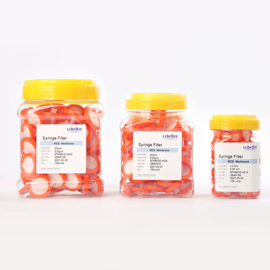 Orange Hydrophilic MCE Syringe Filters Non-sterile