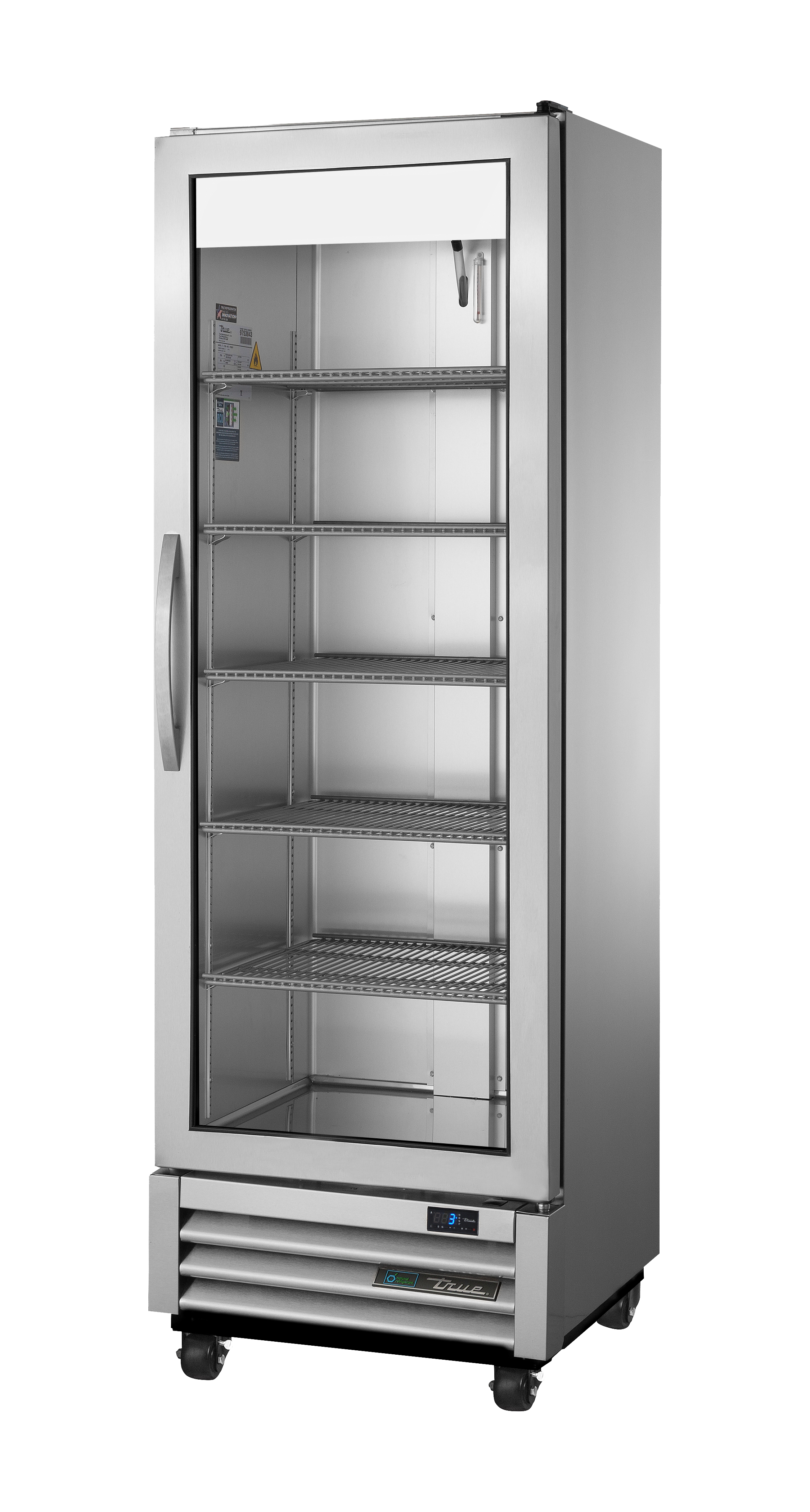 Slimline Upright Refrigerator, 1 Full Glass Swing Door